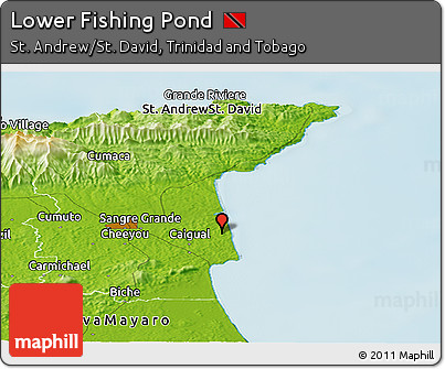 Physical Panoramic Map of Lower Fishing Pond