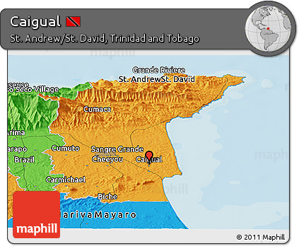 Political Panoramic Map of Caigual
