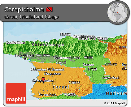 Political Panoramic Map of Carapichaima