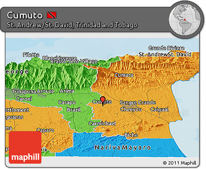 Political Panoramic Map of Cumuto
