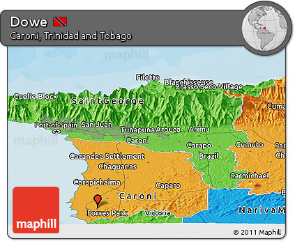 Political Panoramic Map of Dowe