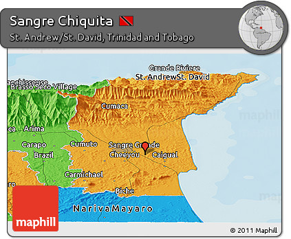 Political Panoramic Map of Sangre Chiquita