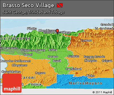 Political Panoramic Map of Brasso Seco Village