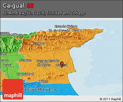 Political Panoramic Map of Caigual