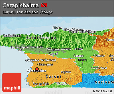 Political Panoramic Map of Carapichaima