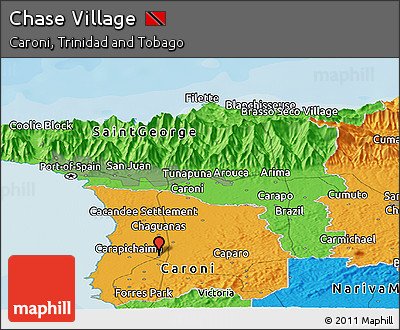 Political Panoramic Map of Chase Village