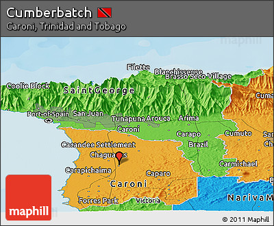 Political Panoramic Map of Cumberbatch