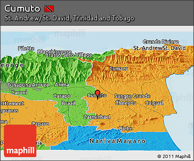 Political Panoramic Map of Cumuto