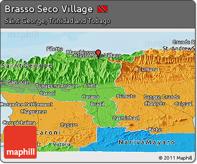 Political Panoramic Map of Brasso Seco Village