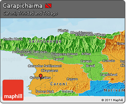 Political Panoramic Map of Carapichaima