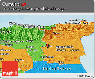 Political Panoramic Map of Cumuto