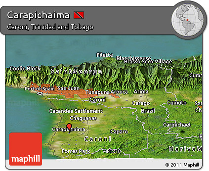 Satellite Panoramic Map of Carapichaima