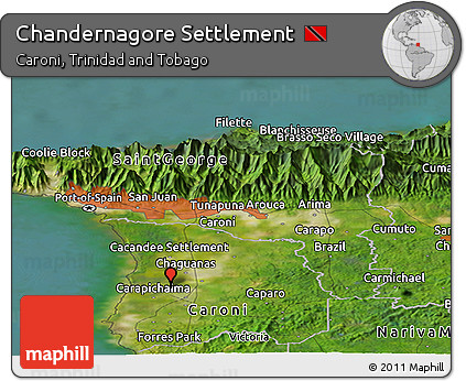 Satellite Panoramic Map of Chandernagore Settlement