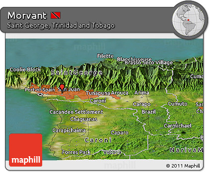 Satellite Panoramic Map of Morvant