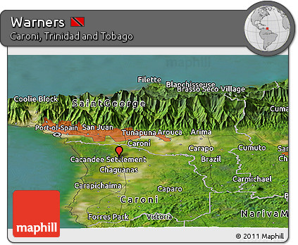 Satellite Panoramic Map of Warners