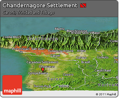 Satellite Panoramic Map of Chandernagore Settlement