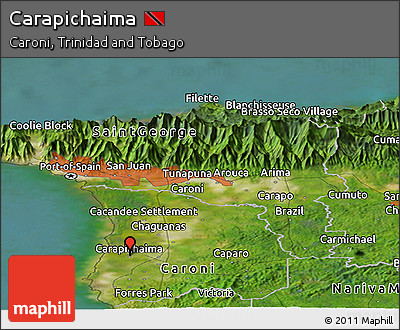 Satellite Panoramic Map of Carapichaima