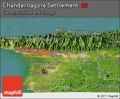 Satellite Panoramic Map of Chandernagore Settlement