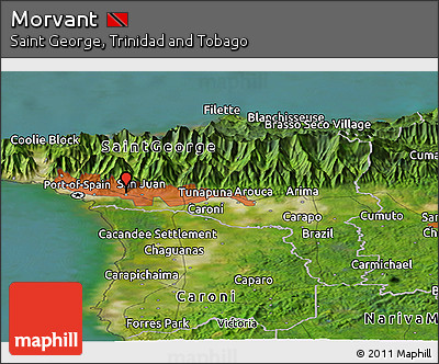Satellite Panoramic Map of Morvant