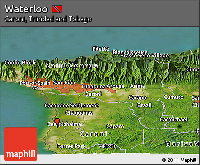 Satellite Panoramic Map of Waterloo