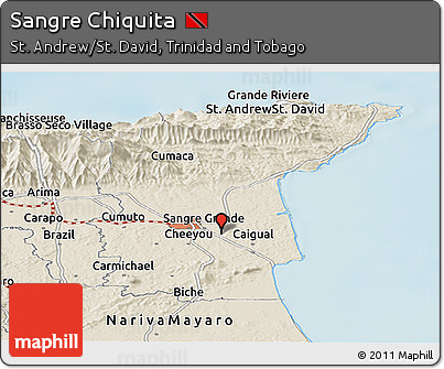 Shaded Relief Panoramic Map of Sangre Chiquita