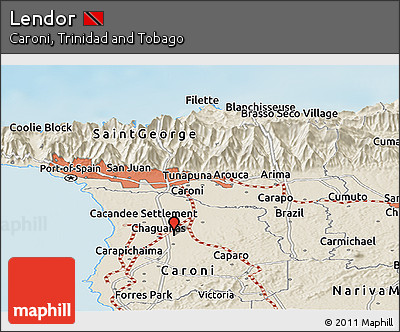 Shaded Relief Panoramic Map of Lendor
