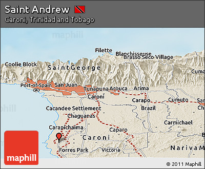 Shaded Relief Panoramic Map of Saint Andrew