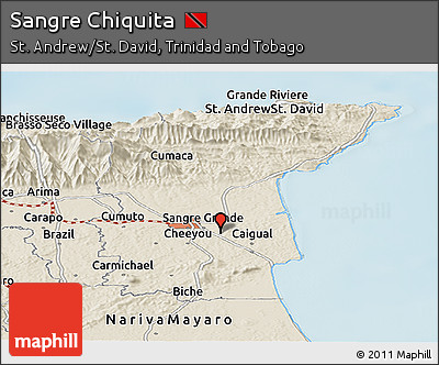 Shaded Relief Panoramic Map of Sangre Chiquita