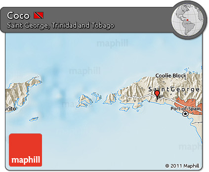 Shaded Relief 3D Map of Coco