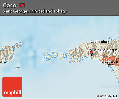 Shaded Relief 3D Map of Coco