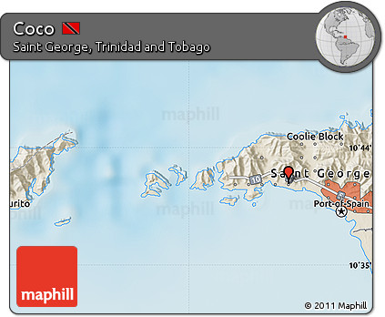 Shaded Relief Map of Coco