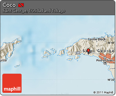 Shaded Relief Map of Coco