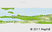 Physical Panoramic Map of the area around 10° 38' 32" N, 63° 40' 30" W