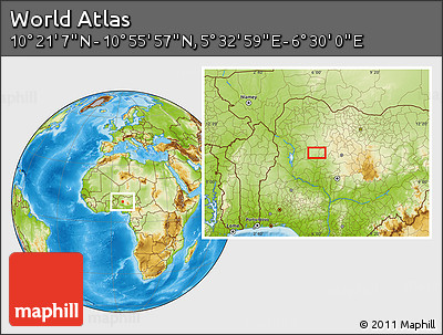 Physical Location Map of the Area around 10° 38' 32" N, 6° 1' 30" E