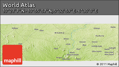 Physical Panoramic Map of the Area around 10° 38' 32" N, 6° 1' 30" E