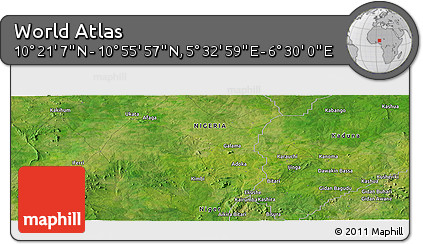 Satellite Panoramic Map of the Area around 10° 38' 32" N, 6° 1' 30" E