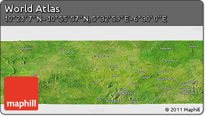Satellite Panoramic Map of the Area around 10° 38' 32" N, 6° 1' 30" E