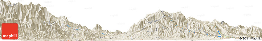Shaded Relief Horizon Map of Costa Rica