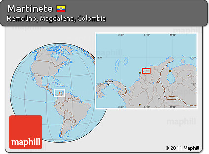Gray Location Map of Martinete