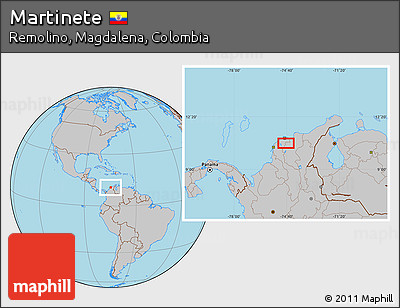 Gray Location Map of Martinete