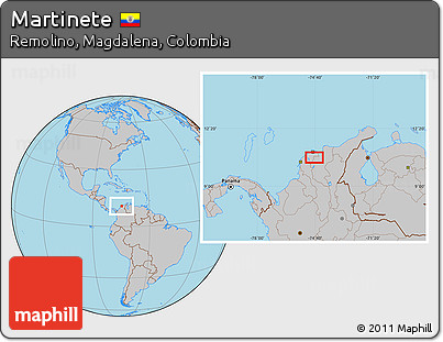 Gray Location Map of Martinete