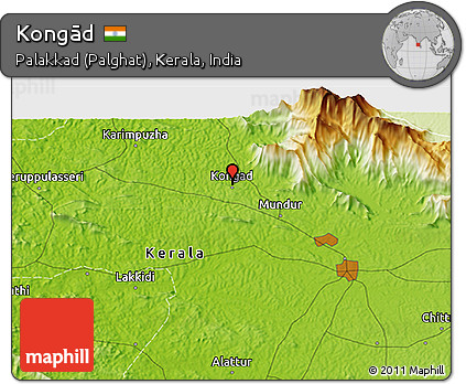 Physical 3D Map of Kongād