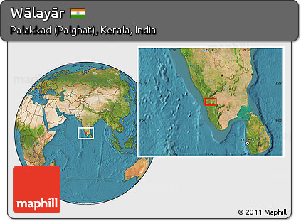 Satellite Location Map of Wālayār