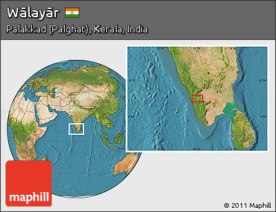 Satellite Location Map of Wālayār