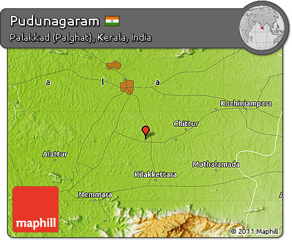 Physical Map of Pudunagaram