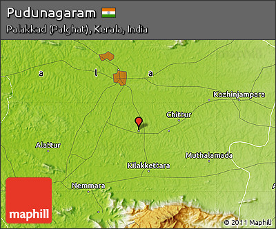 Physical Map of Pudunagaram