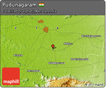 Physical Map of Pudunagaram