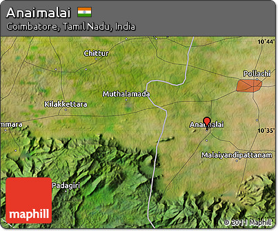 Anaimalai In Tamil Nadu Map Free Satellite Map Of Anaimalai