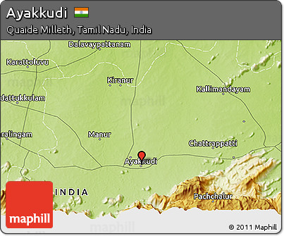 Physical 3D Map of Ayakkudi