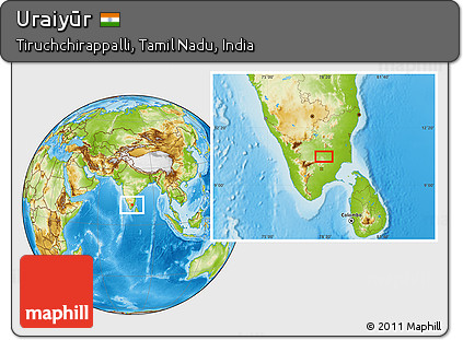 Uraiyur In Tamil Nadu Map Free Physical Location Map Of Uraiyūr